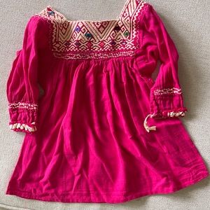 Hot pink little Mexican girl dress